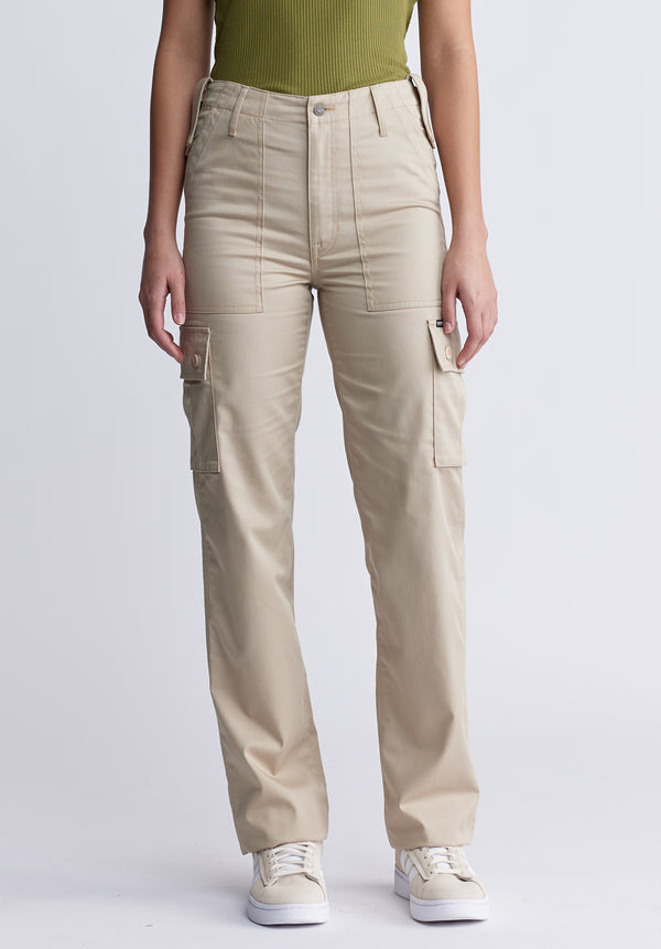Buy Cover Story Beige Flat Front Pants for Women's Online @ Tata CLiQ
